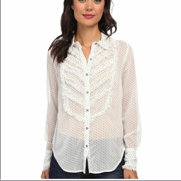Free People - Polka Dot Fringe Button Down - XS - Picture 4 of 13
